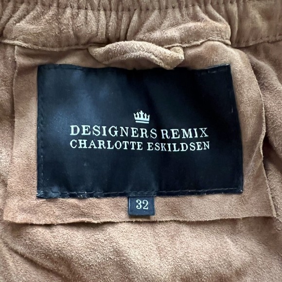 Designer Remix Charlotte Eskildsen Suede Off Shoulder Top Western Chic Sz 32/xs - Picture 5 of 10